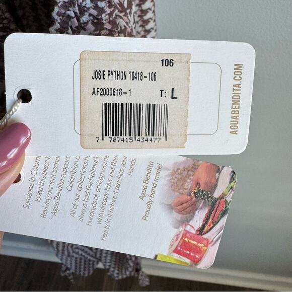 Agua Bendita Josie Python Printed Halter Neck Jumpsuit Size Large - Picture 7 of 13